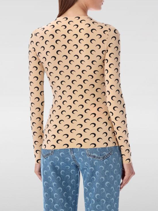 26SS 마린세르 크레센트 문 프린트 긴팔 티셔츠 WTS006ACJER0001 TA10 Brown - MARINE SERRE