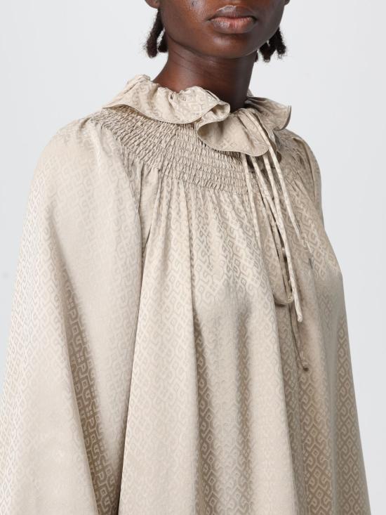 25FW 버버리 지오메트릭 실크 블라우스 8117061 Beige - BURBERRY