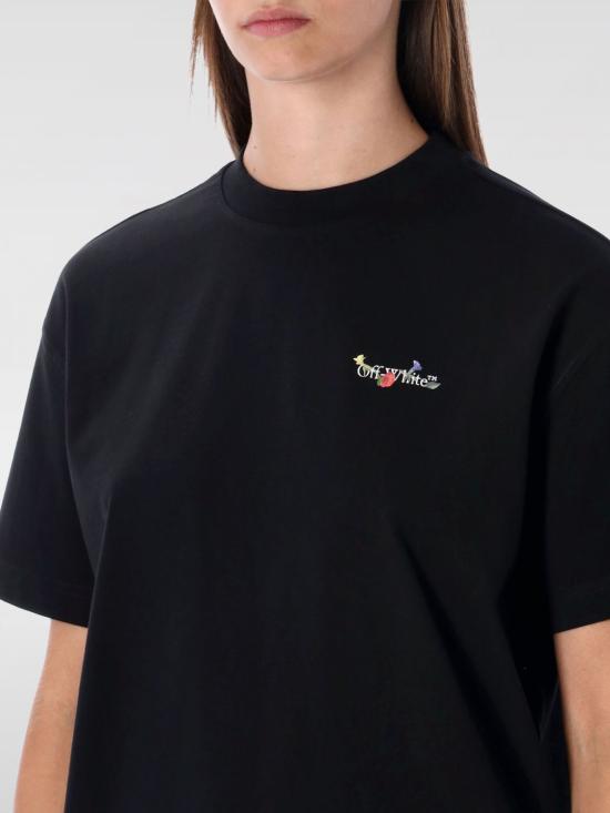 25FW 오프화이트 반팔 티셔츠 OWAA089F25JER001 1001 Black - OFF WHITE