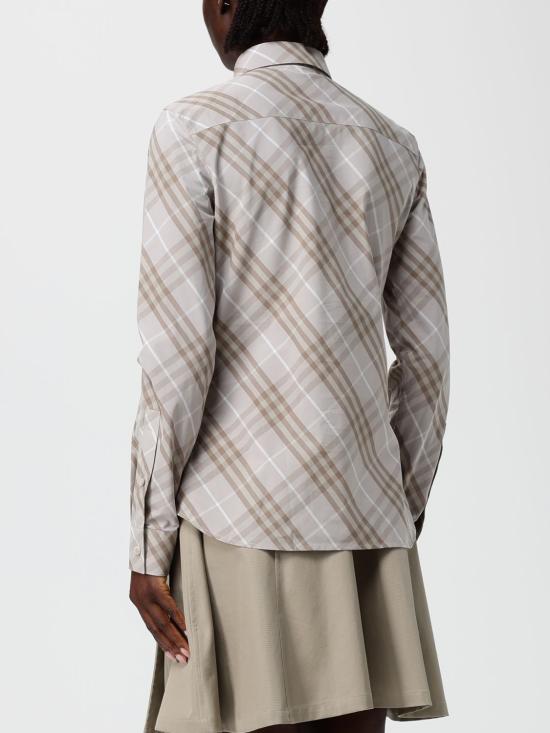 25FW 버버리 슬림핏 체크 코튼 셔츠 8115964 Grey - BURBERRY