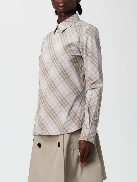 25FW 버버리 슬림핏 체크 코튼 셔츠 8115964 Grey - BURBERRY