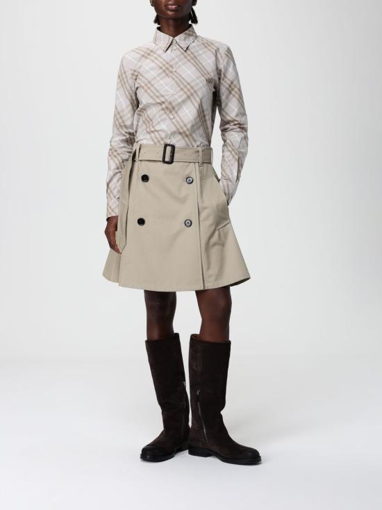 25FW 버버리 슬림핏 체크 코튼 셔츠 8115964 Grey - BURBERRY