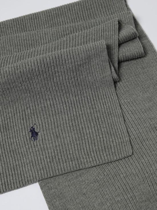 25FW 폴로 랄프로렌 포니 로고 자수 립 니트 스카프 710886136 003 Grey - POLO RALPH LAUREN