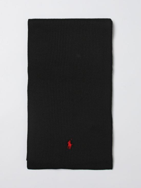 25FW 폴로 랄프로렌 포니 로고 자수 립 니트 스카프 710886136 001 Black 1