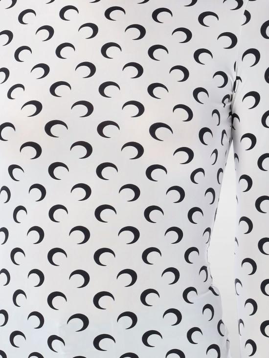 26SS 마린세르 크레센트 문 프린트 긴팔 티셔츠 WTS006ACJER0001 WH00 White - MARINE SERRE