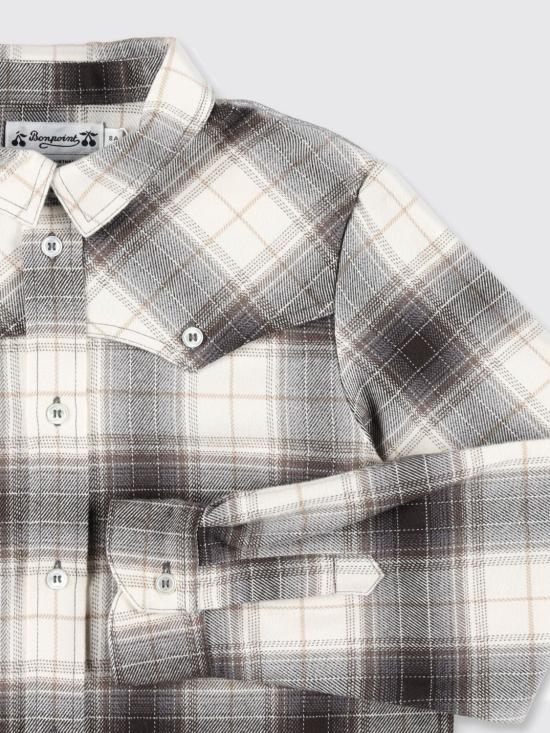 25FW [키즈] 봉쁘앙 셔츠 W05BSHW00018 494A Grey - BONPOINT