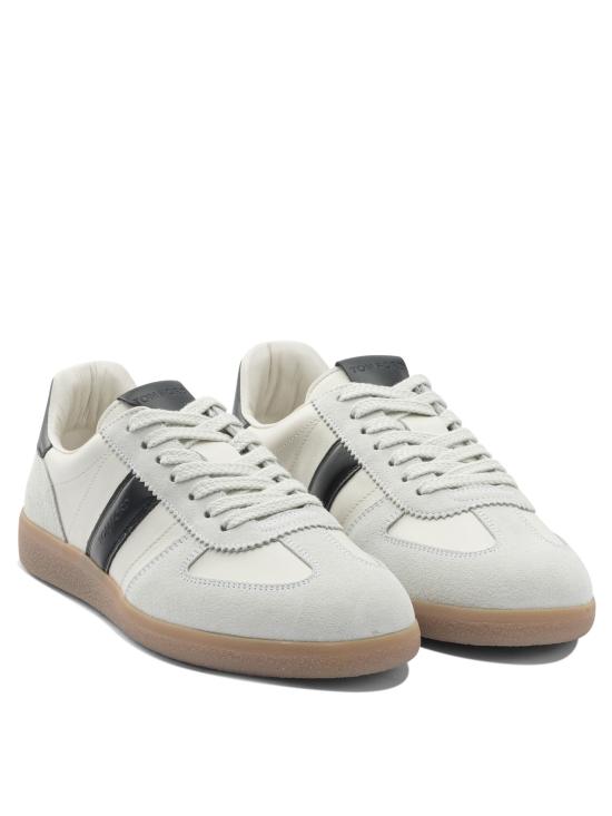 25FW 톰포드 스웨이드 & 스무스 레더 스니커즈 J1584LCL457N5W013 White - TOMFORD