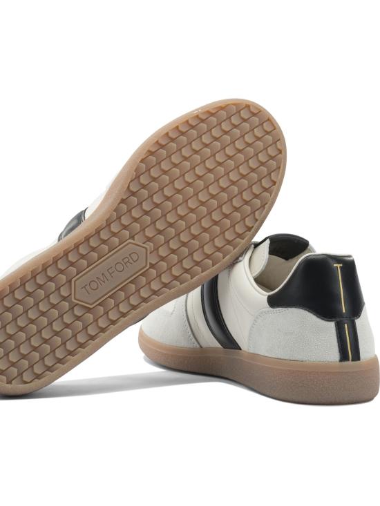 25FW 톰포드 스웨이드 & 스무스 레더 스니커즈 J1584LCL457N5W013 White - TOMFORD