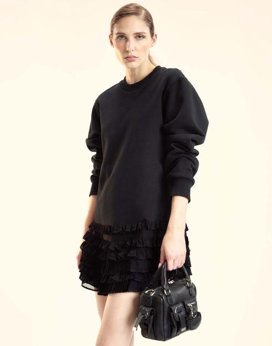  신시아 로리 숏 원피스 신시아 로울리 벨라 러플 콤보 드레스 블랙 - CYNTHIA ROWLEY