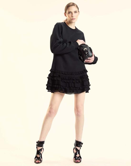  신시아 로리 숏 원피스 신시아 로울리 벨라 러플 콤보 드레스 블랙 - CYNTHIA ROWLEY