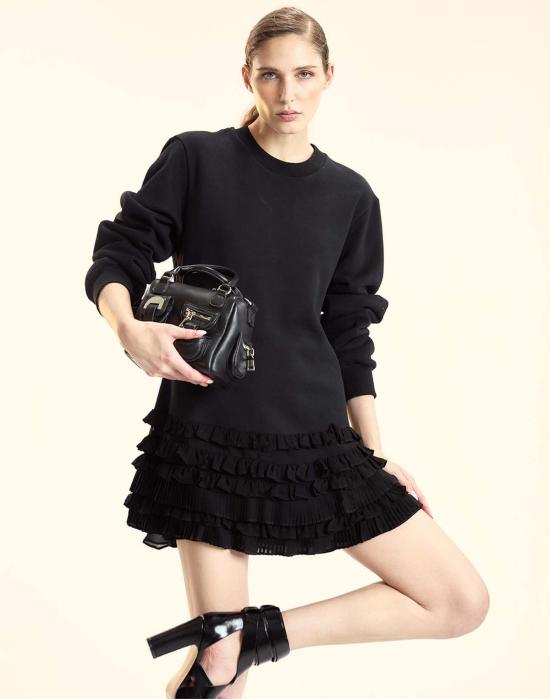  신시아 로리 숏 원피스 신시아 로울리 벨라 러플 콤보 드레스 블랙 - CYNTHIA ROWLEY