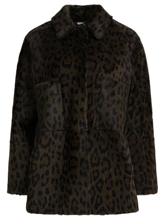 25FW 펄링바이지아니 아우터 PERLAAGNELLO LEOPARDOMILITARE BROWN