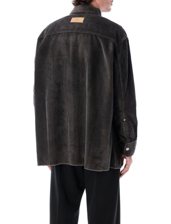 25FW 아미 코듀로이 벨벳 사이드 슬릿 오버셔츠 USH793CO0131 020 ANTHRACITE - AMI