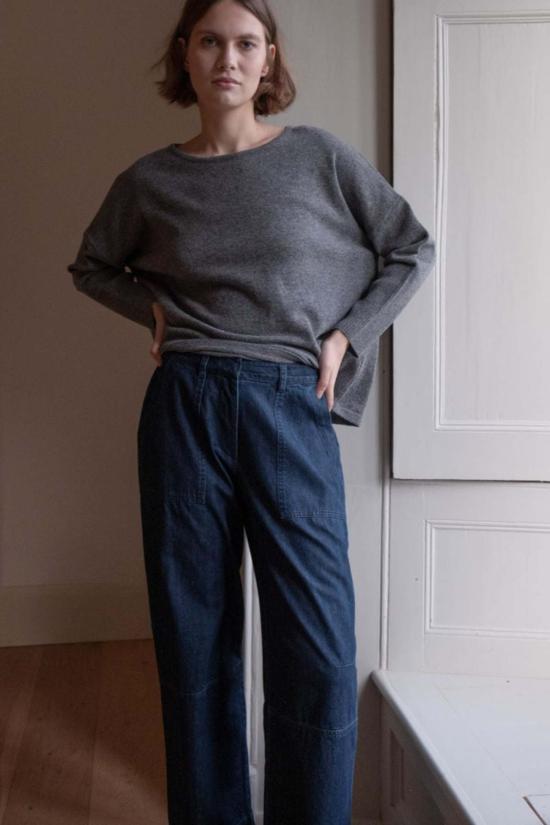  비비코 스트레이트 팬츠 마게이트 릴렉스드 트라우저 데님 - BIBICO