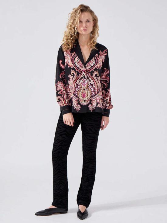  Hayley Menzies 셔츠 헤일리 멘지스 패티 실크 셔츠 지미 블랙 - HAYLEY MENZIES