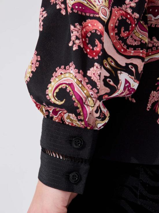  Hayley Menzies 셔츠 헤일리 멘지스 패티 실크 셔츠 지미 블랙 - HAYLEY MENZIES