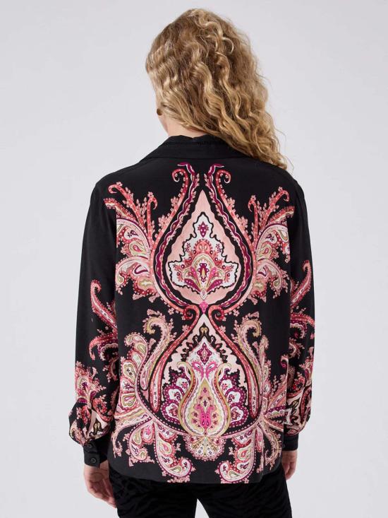  Hayley Menzies 셔츠 헤일리 멘지스 패티 실크 셔츠 지미 블랙 - HAYLEY MENZIES