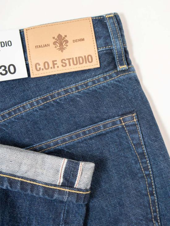  씨오에프 스튜디오 데님 팬츠 C.O.F. 스튜디오 M8 14oz Rg 인디고 셀비지 6x 워시드 청바지 - C.O.F. STUDIO
