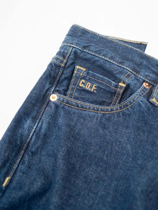  씨오에프 스튜디오 데님 팬츠 C.O.F. 스튜디오 M8 14oz Rg 인디고 셀비지 6x 워시드 청바지 - C.O.F. STUDIO