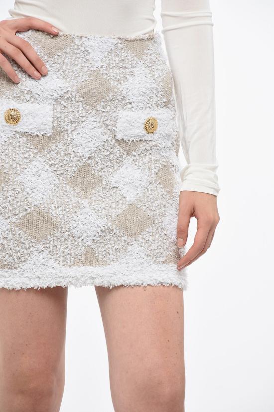  발망 숏 스커트 DF0LB015KH66 GVS Pink - BALMAIN