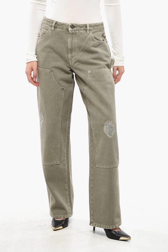  골든구스 스트레이트 팬츠 GWP01942 P001678 60469 Green