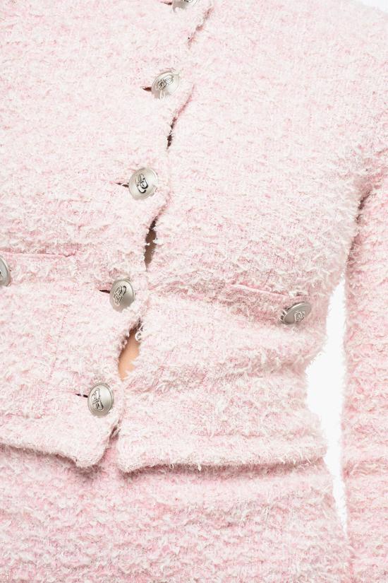  발렌시아가 트위드 크롭 가디건 793604 T3328 5000 Pink - BALENCIAGA