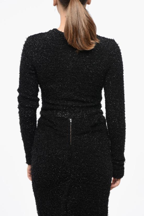  발렌시아가 트위드 크롭 가디건 793604T3328 1000 Black - BALENCIAGA