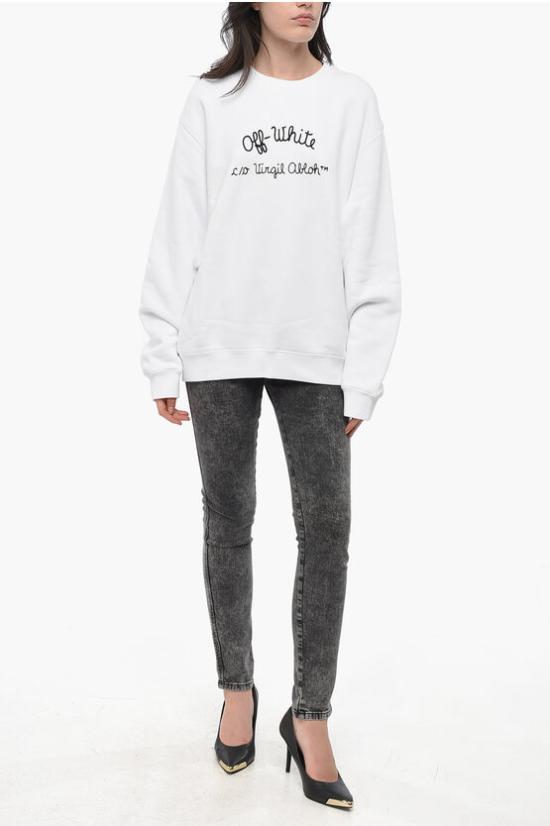  오프화이트 긴팔 티셔츠 OWBA055F24FLE004 0110 White - OFF WHITE