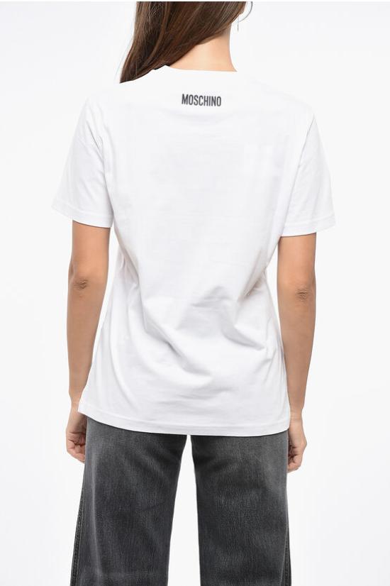  모스키노 반팔 티셔츠 A0708 5541 1001M Black White - MOSCHINO