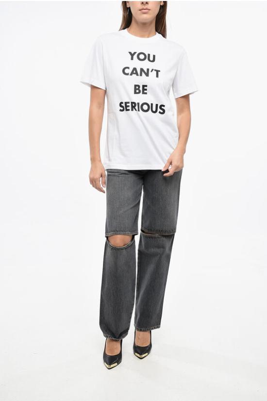  모스키노 반팔 티셔츠 A0708 5541 1001M Black White - MOSCHINO