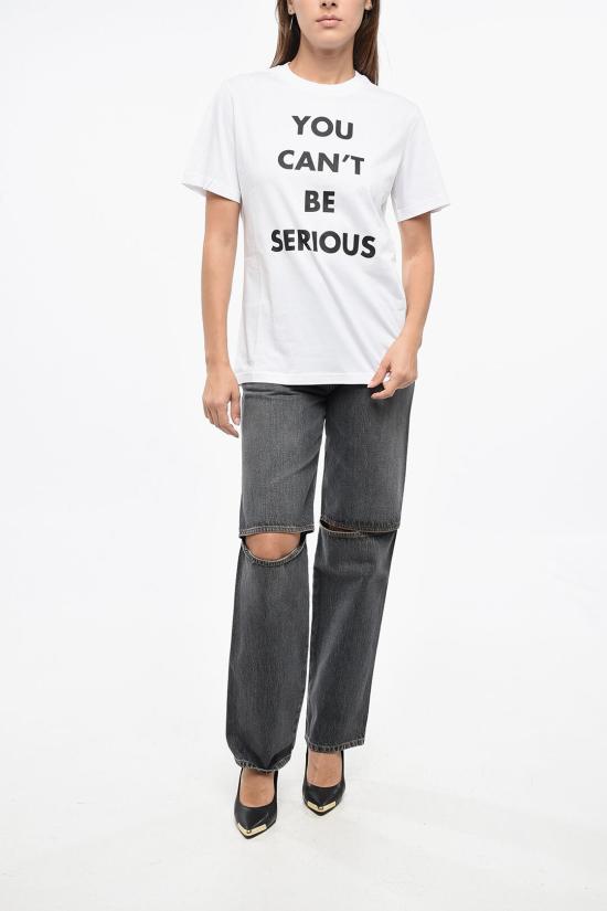  모스키노 반팔 티셔츠 A0708 5541 1001M Black White - MOSCHINO