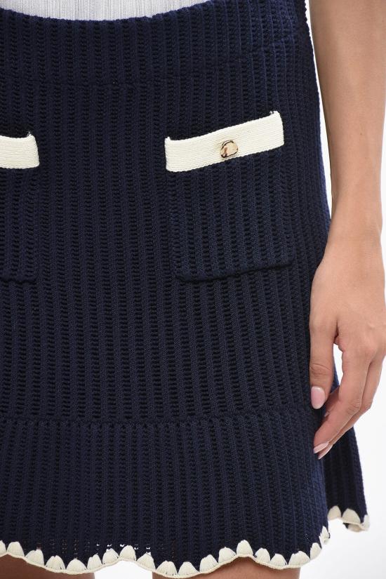  셀프 포트레이트 숏 스커트 PF24131SK NAVY Blue - SELF PORTRAIT