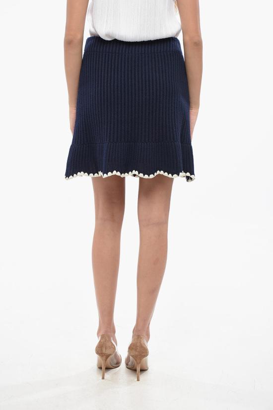  셀프 포트레이트 숏 스커트 PF24131SK NAVY Blue - SELF PORTRAIT