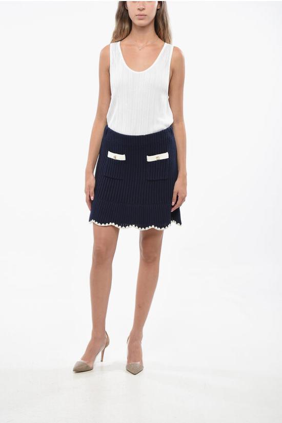  셀프 포트레이트 숏 스커트 PF24131SK NAVY Blue - SELF PORTRAIT