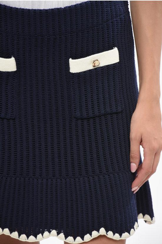  셀프 포트레이트 숏 스커트 PF24131SK NAVY Blue - SELF PORTRAIT