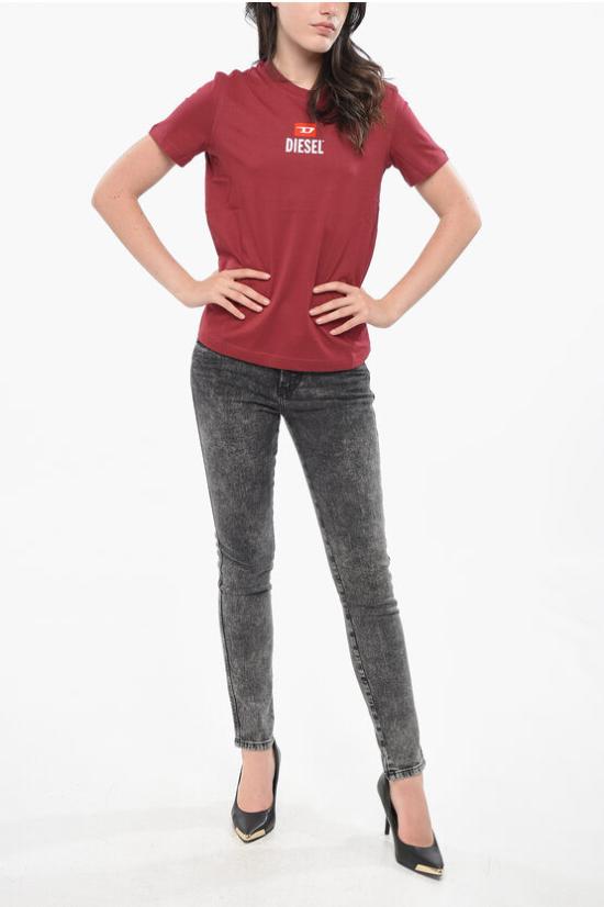  디젤 반팔 티셔츠 A19708 RDRDY 44D Burgundy - DIESEL