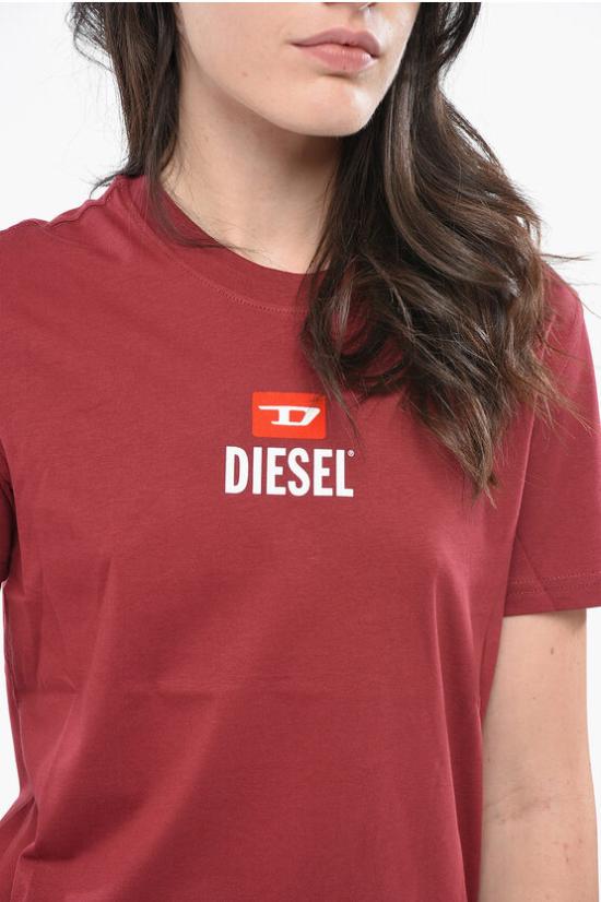  디젤 반팔 티셔츠 A19708 RDRDY 44D Burgundy - DIESEL