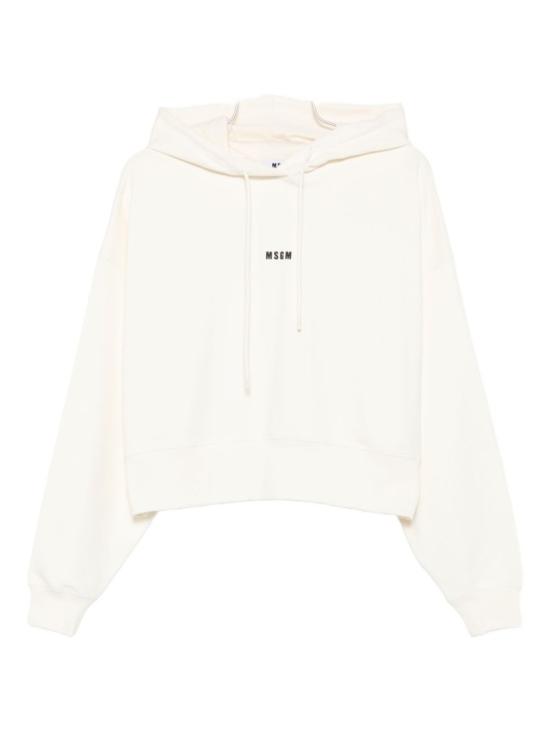 25FW 엠에스지엠 마이크로 로고 크롭 후드 티셔츠 2000MDM509 White