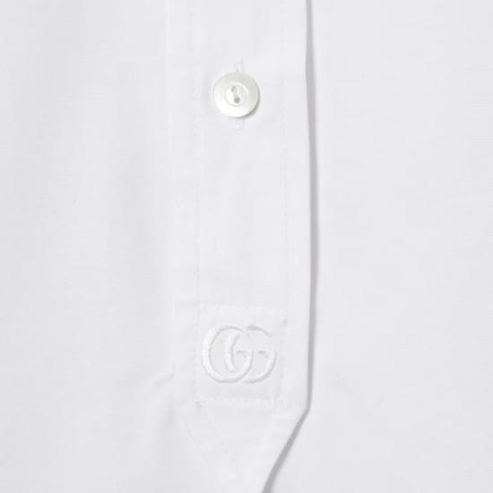25FW 구찌 로고 자수 셔츠 836454Z7ADR White - GUCCI