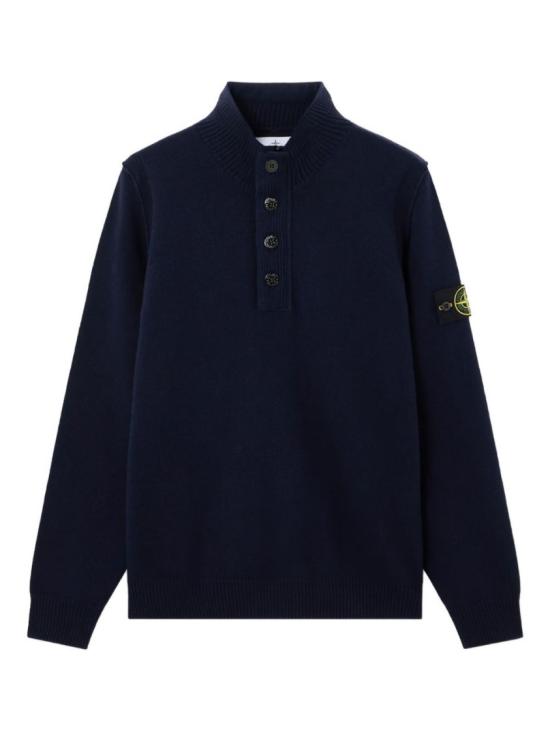 25FW 스톤 아일랜드 하프 집업 니트 스웨터  K2S155100040 S00A3 Black