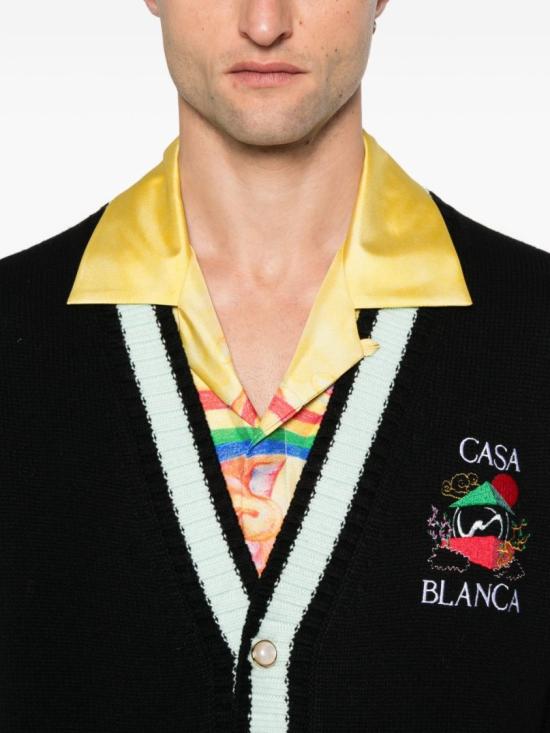 25FW 카사블랑카 가디건 MPF25KW1001 Black - CASABLANCA