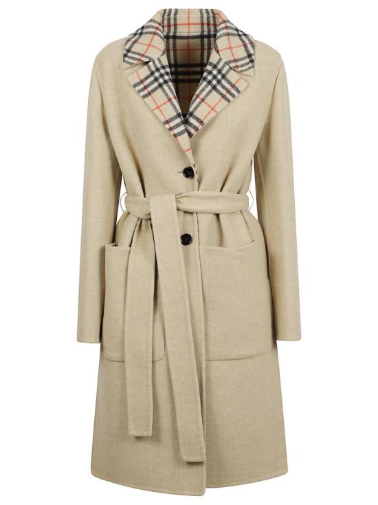 25FW 버버리 싱글 브레스티드 벨티드 리버서블 코트 8113437 B9368 Neutrals