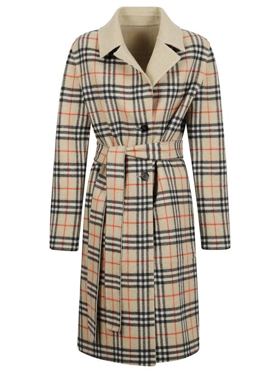 25FW 버버리 싱글 브레스티드 벨티드 리버서블 코트 8113437 B9368 Neutrals - BURBERRY