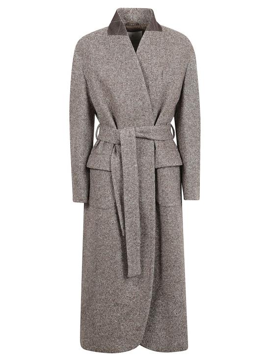 25FW 브루넬로 쿠치넬리 울 블렌드 벨티드 코트 MG5319932 C6321 Grey