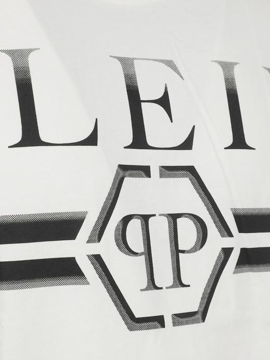 25FW 필립 플레인 반팔 티셔츠 MTK8458PJY002N01OF White - PHILIPP PLEIN