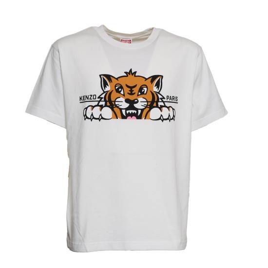 25FW 겐조 반팔 티셔츠 FF65TS4514SG White