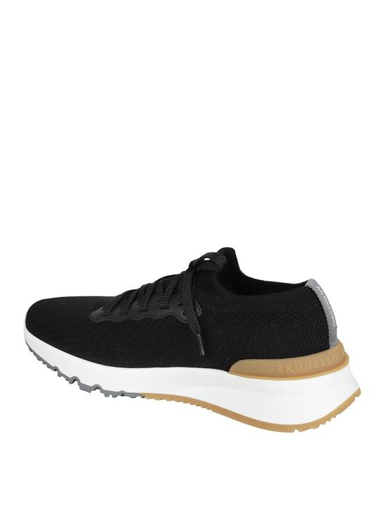 25FW 브루넬로 쿠치넬리 코튼 니트 세미 폴리쉬드 카프스킨 러너 MZUPMBO252 CIK10 Black - BRUNELLO CUCINELLI