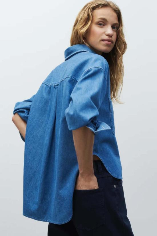  클로즈드 데님 셔츠 닫힌 크롭 데님 셔츠 - CLOSED