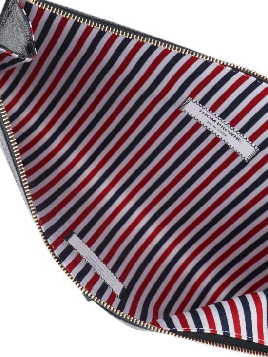  톰브라운 페블 그레인 레더 도큐먼트 거싯 폴리오 MAC074A 00198001 Black - THOM BROWNE