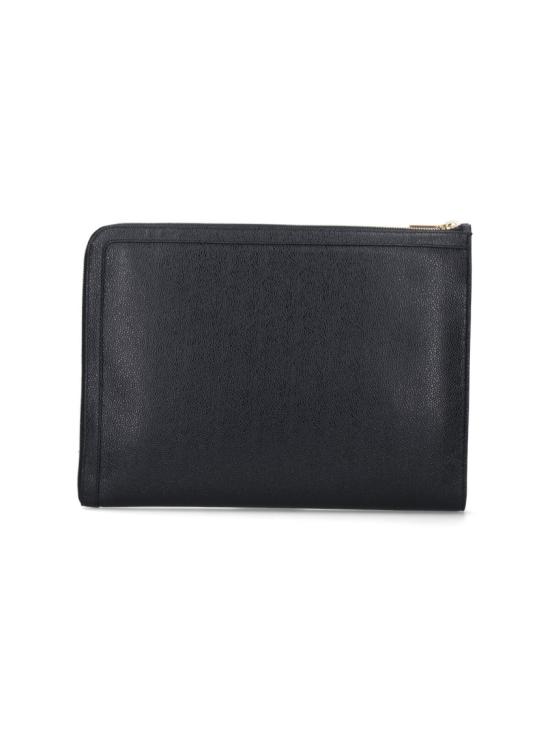 톰브라운 페블 그레인 레더 도큐먼트 거싯 폴리오 MAC074A 00198001 Black - THOM BROWNE